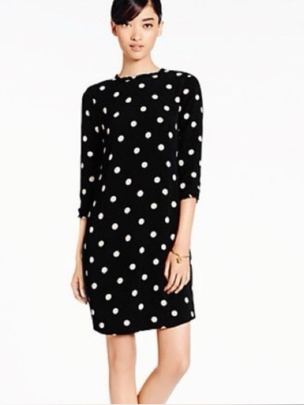 Kate Spade Designer Black Polka Dot Shift Dress Women's Dress